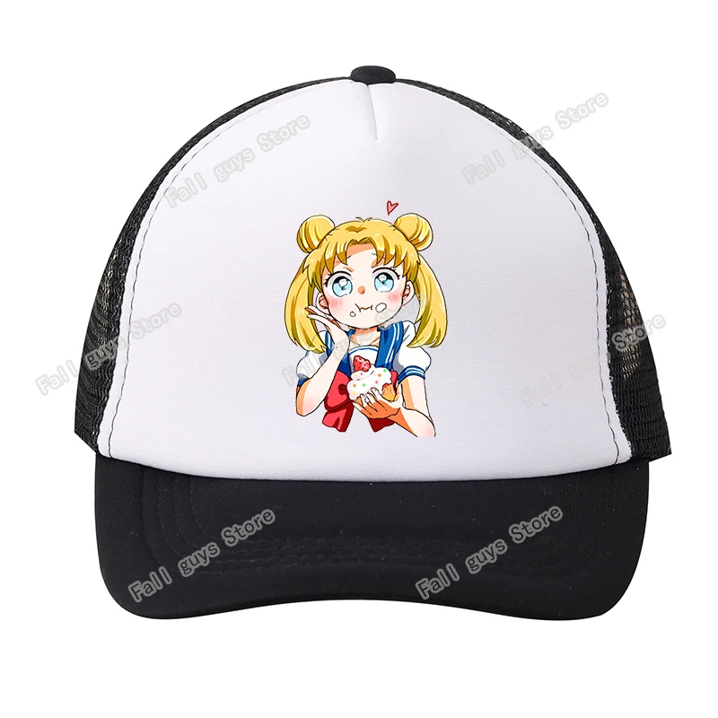 Фото Бейсболка из серии Sailor Moon, регулируемая, для спорта на открытом воздухе, для женщин и девочек, летняя, для мамы и ребенка, с сеткой, дышащая, подарок №3