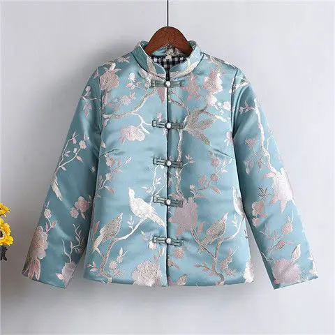 Короткая хлопковая куртка в китайском стиле осенне-зимняя одежда для молодых