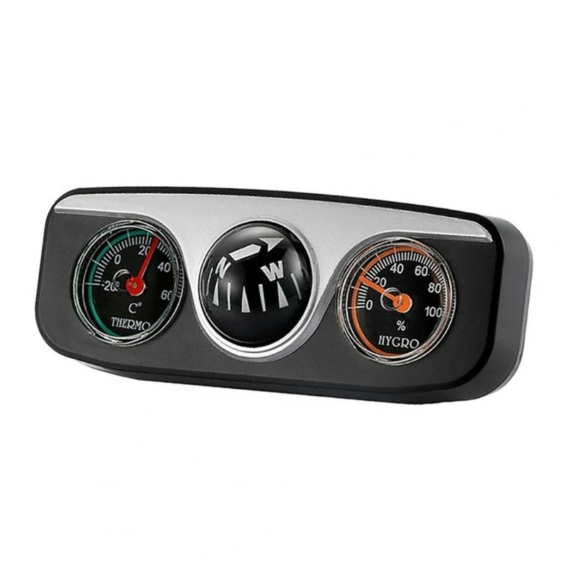 

3 in 1 Compass Thermometer and Hygrometer All in One Dashboard Ornaments