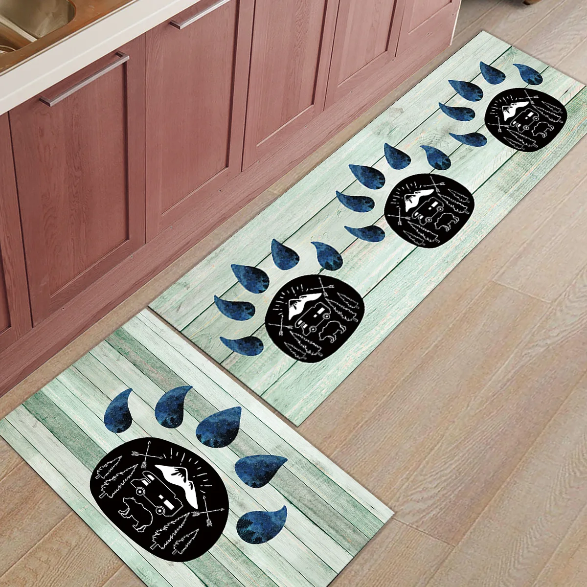 

2 шт./комплект, деревянные коврики для кухни и ванной