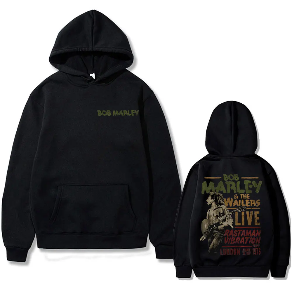 Reggae Bob Marley The Wailers Live Album Graphic Hoodie Autumn Winter Men Women Gothic Vintage Oversized Sweatshirt