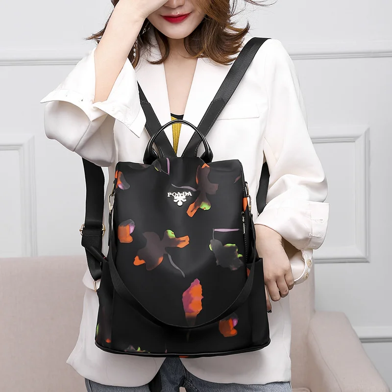 

Сумка женская с защитой от кражи, модный двойной мессенджер на одно плечо с принтом