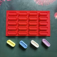 new 20 cavity silicone oval doughnut mold small cake chocolate pancake moulds for baking mini dessert kitchen diy handmade tools
