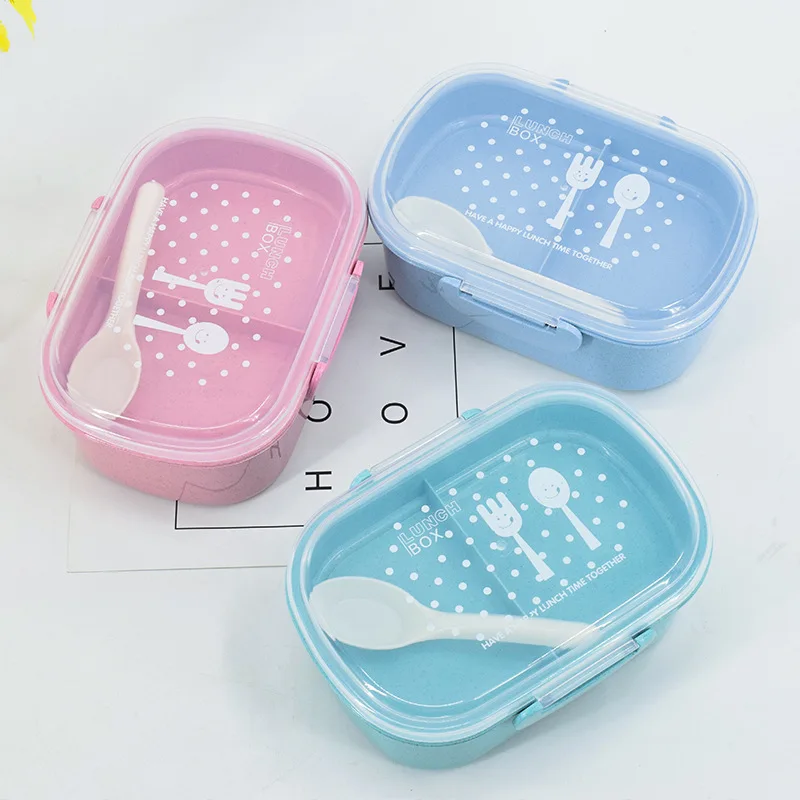 Microwave Lunch Box Wheat Straw Bento Box Food Storage Container Fruit Food Food Container Lunch Box for Kids