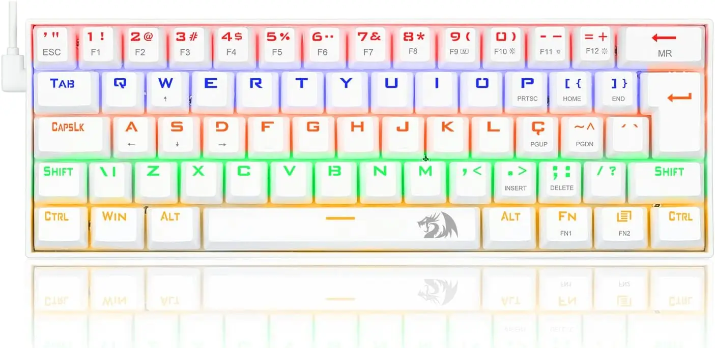 

Gamer Mecanico Lakshmi Rainbow Branco Switch Azul ABNT2