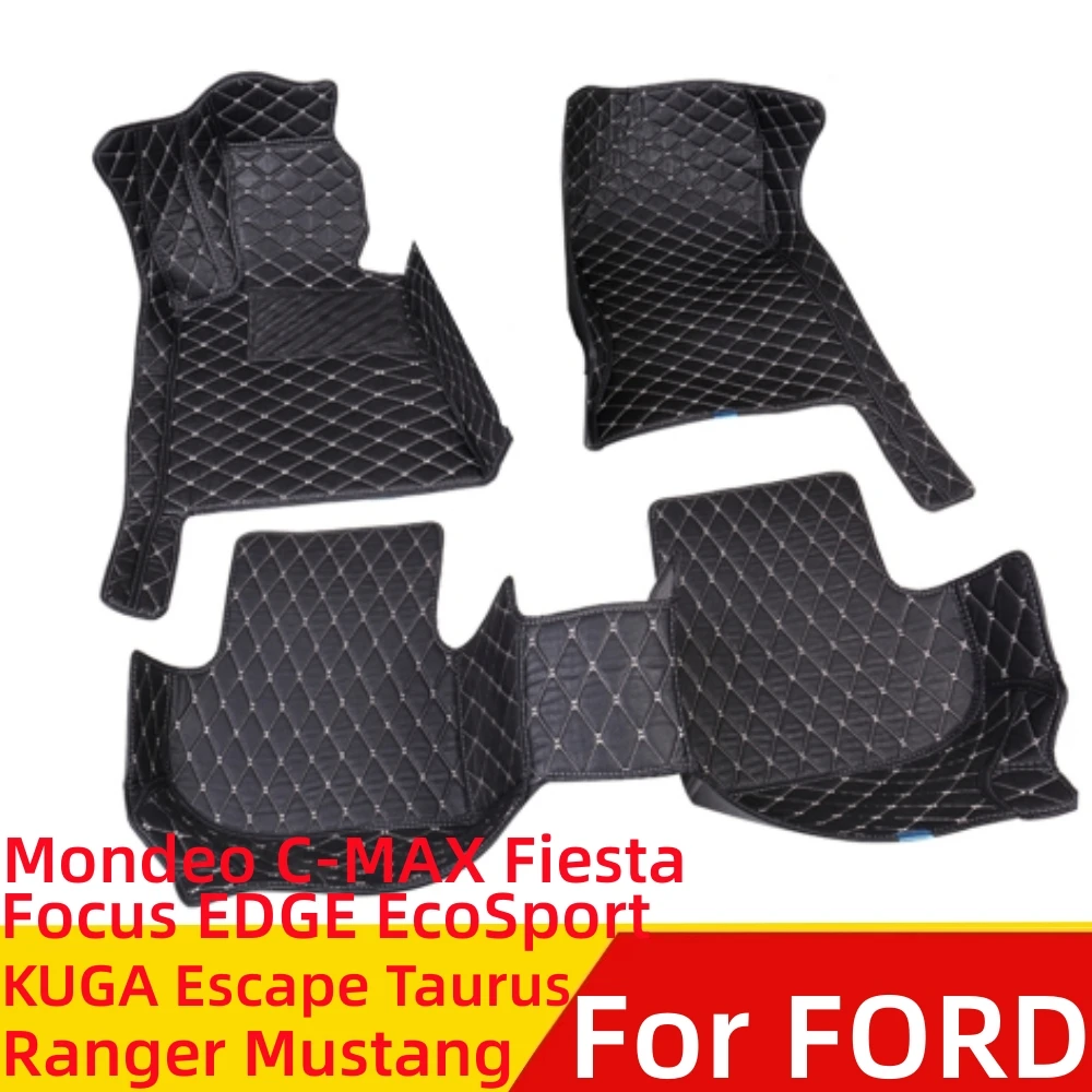 

Автомобильные Коврики для FORD C-MAX KUGA Escape Taurus Mondeo Fiesta Focus EDGE Everes Mustang, водонепроницаемые передние и задние напольные коврики