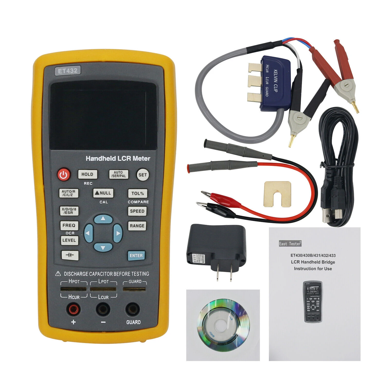 

ET432 Multifunction Handheld LCR Digital Bridge Meter High Precision Capacitance Inductance Resistance Meter