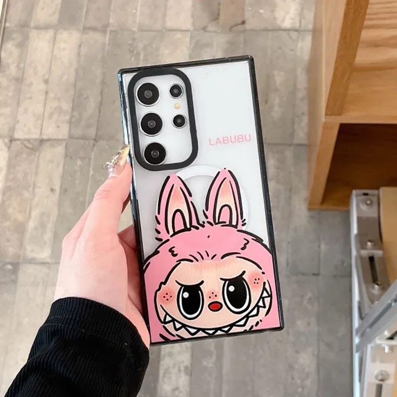 Акриловый защитный чехол с мультяшной куклой для Samsung Galaxy S22U S23U S24 Ultra S24+ Plus Shell MagSafe