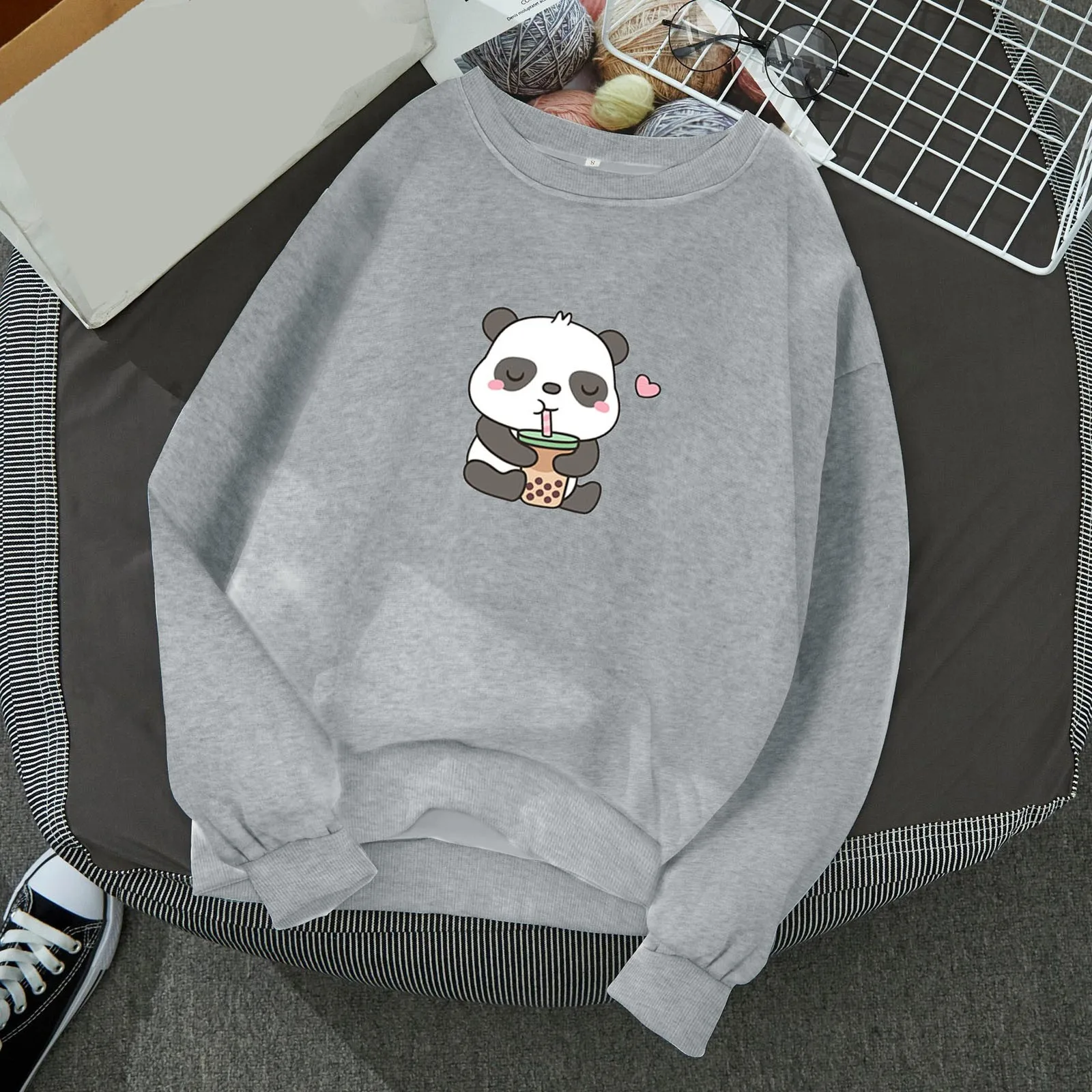 

Women's Pullovers Fun Graphic Print Round Neck Long Sleeve Sweatshirt Tops Thick Womens Hoodies Pullover