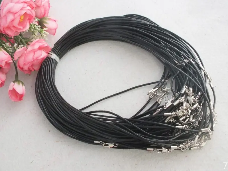 

Wholesale 500pcs/lot 1.5MM Black Round Necklace Cord 18'' with lobster clasp