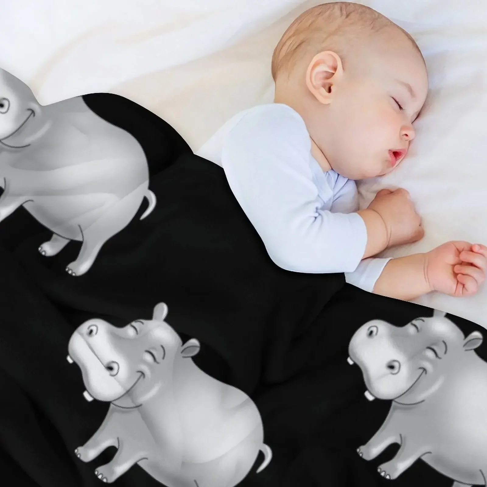 Белопото милое одеяло с бегемотом рождественское украшение гигантский диван