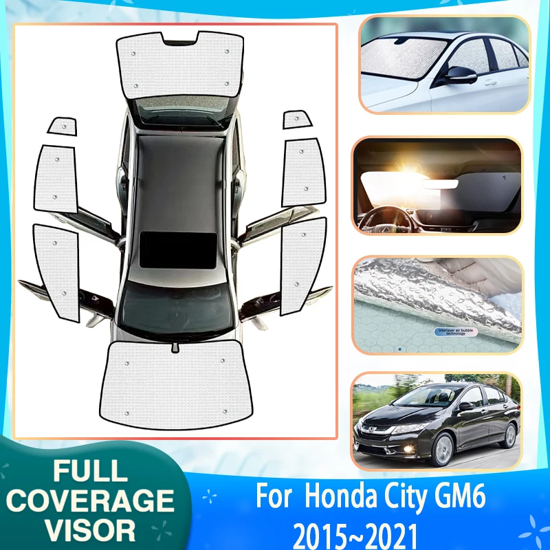 

Car Full Sun Visors For Honda City 2019 GM6 2015~2021 2020 Car Anti-UV Window Shading Sunscreen Windshield Sunshade Accessories
