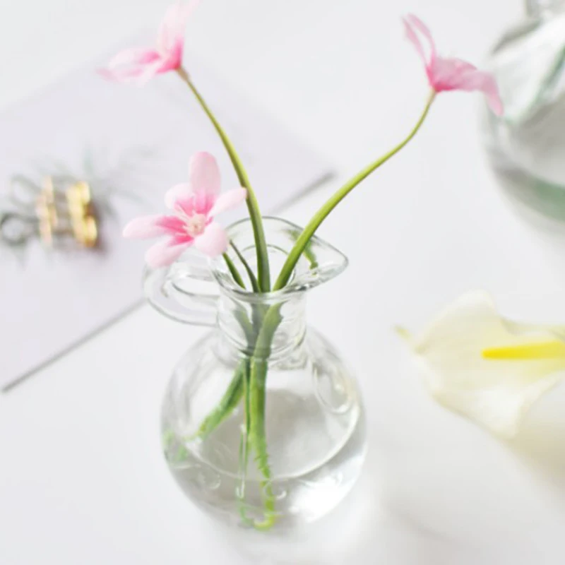 

Bottle Shape Vase Flowers Glass Vases Desktop Ornament Decor Hydroponics Transparent Home Decoration Hogar Flower Pot المزهريات