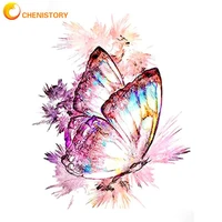 chenistory diamond embroidery butterfly animals picture rhinestone cross stitch diamond painting mosaic kit 5d diy handmade gift