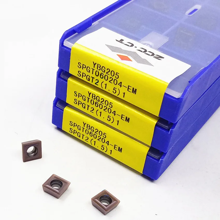 SPGT050204-EM YBG205/SPGT060204-EM YBG205/SPGT07T308-EM YBG205/SPGT090408-EM YBG205 SPGT ZCC.CT карбидные вставки CNC 10 шт./коробка