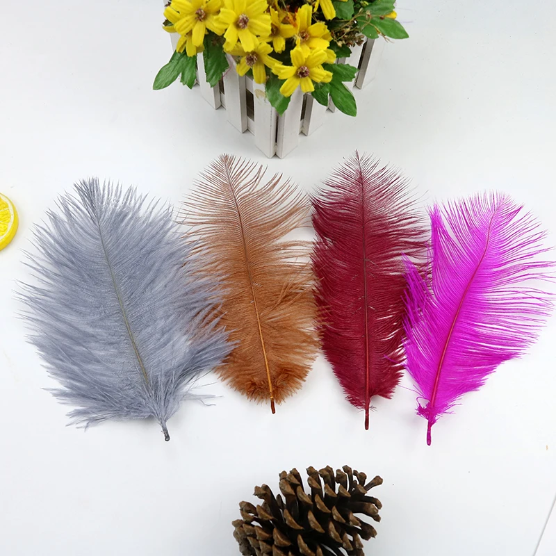 

15-20CM Natural Colored Ostrich Feather Real Plumas for Table Centerpiece Jewelry Holiday Party Decoration Wedding Accessories