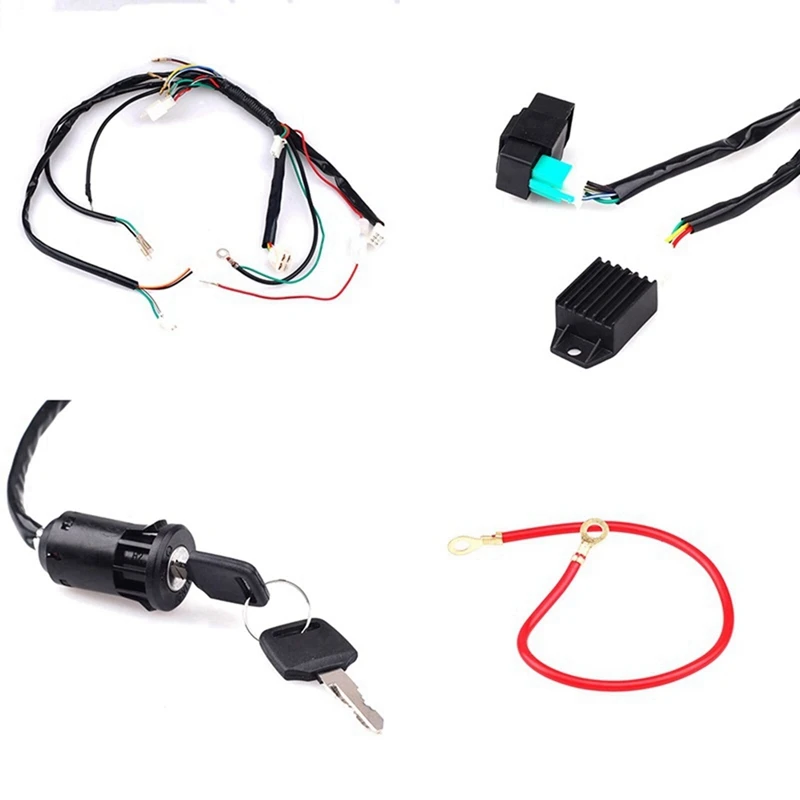 

50-125CC Wire Harness Ignition System Starter Bus Kit Parts Accessories Fit For Off-Road Vehicles Beach Bikes ATV