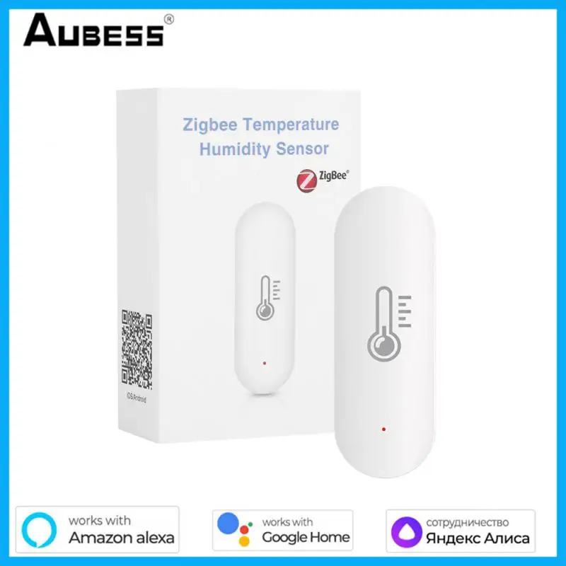 

Умный датчик температуры и влажности Tuya ZigBee, 2 в 1 датчик с питанием от батареи, работает с Alexa Google Home