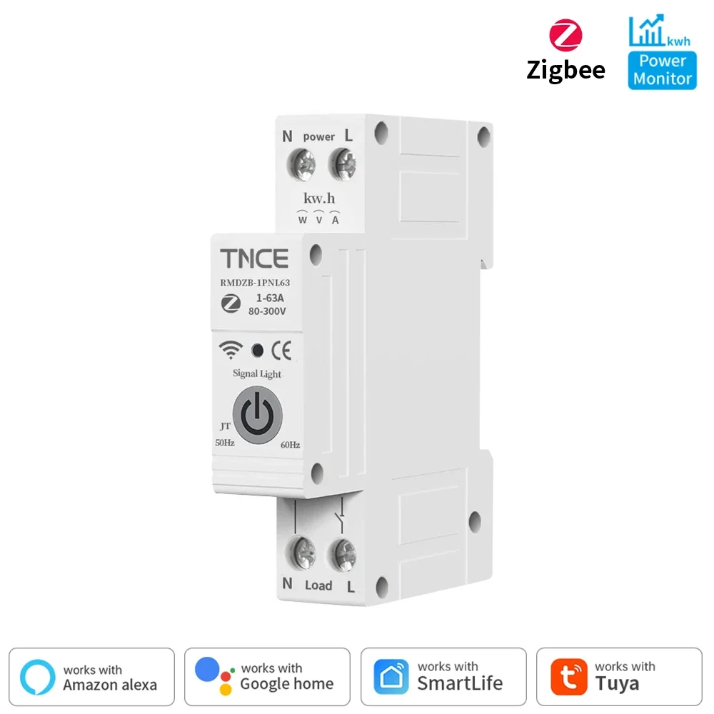 

Автоматический Выключатель TNCE Tuya 1P+N С Wi-Fi, Интеллектуальное Управление Энергопотреблением, MCB 1-63А