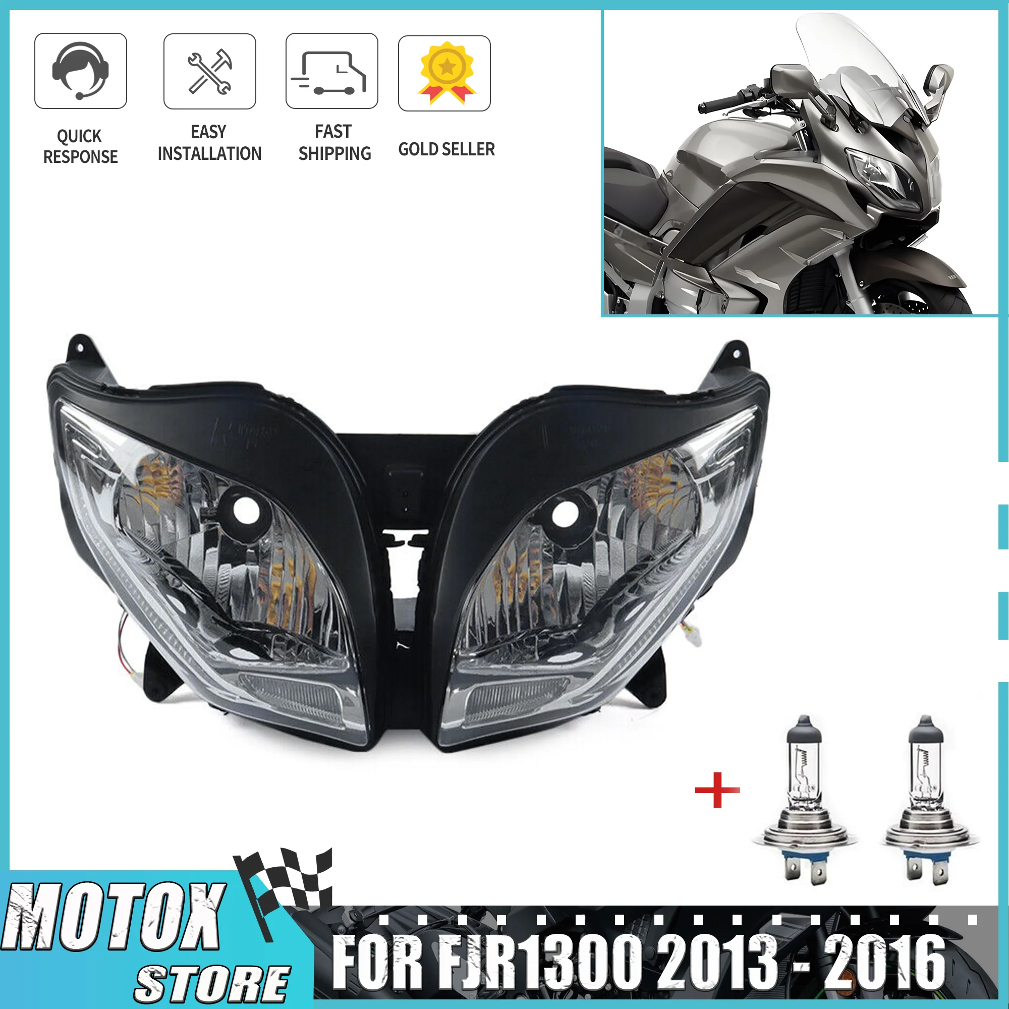 

Подходит для YAMAHA FJR1300 2013-2016 мотоциклетная фара в сборе FJR 1300 2014 2015