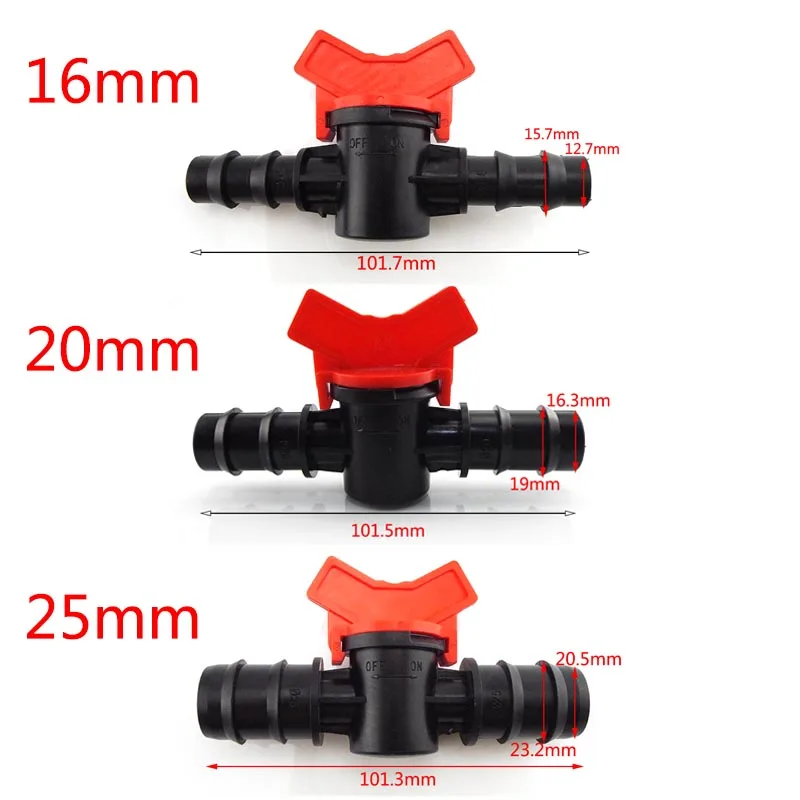 

1/2 3/4 Garden Watering Hose Tap DN15 DN20 Irrigation Drip Water Valve 16mm 20mm 25mm Garden PE Waterstop Connector Cranes