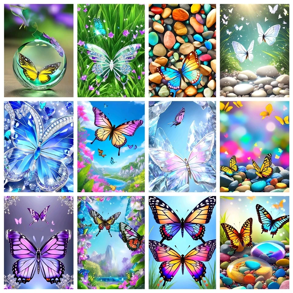 Алмазная живопись, Новое поступление, красочная бабочка, камень 5D, алмазная вышивка своими руками, животное, вышивка крестиком, искусство мозаики, S717