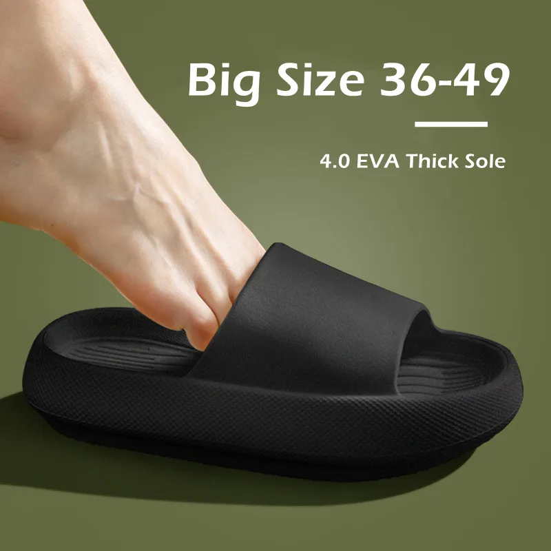 Big Size 36-49 Men Flip Flops Women New Soft EVA Thick Sole Slides Summer Sandals Couples Slippers Home Non Slip Bathroom Shoe