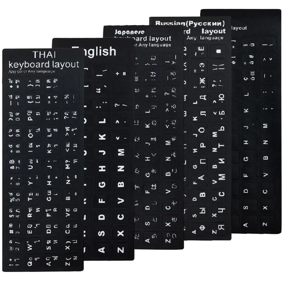 

Russian Letters Keyboard Stickers 10 National Languages Keyboard Sticker Italian Japanese Arabic Korean Spanish French German