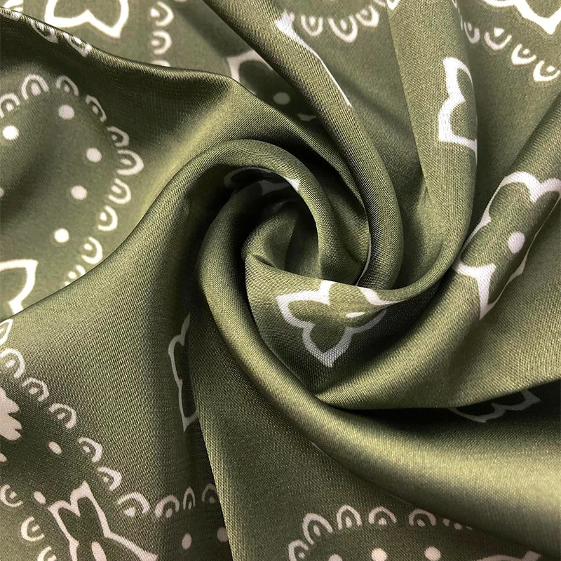 Бандана 2024 шелковый квадратный шарф с цветком женский атласный платок хиджаб