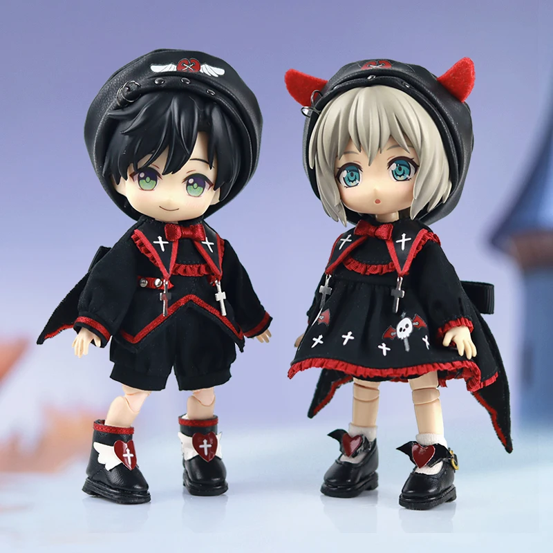 ob11 одежда Cute Angel Baby Pants Костюм Кожаная шляпа Демон Юбка Комплект для P9 GSC UFdoll YMY 1/12 BJD