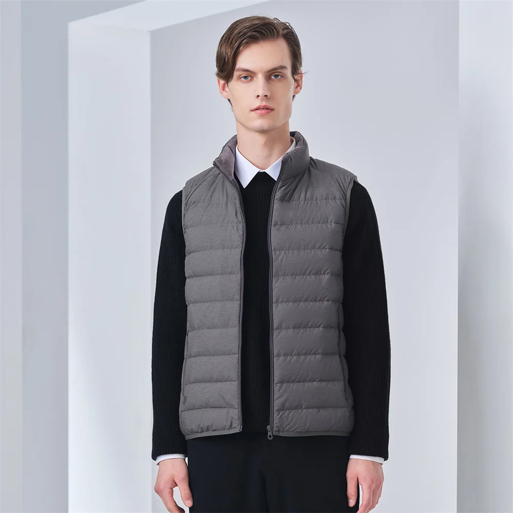 TANBOER Quality Assurance Down Vest Male Winter Wears Stand Collar Ultralight Urban Sleeveless Jacket TA330001