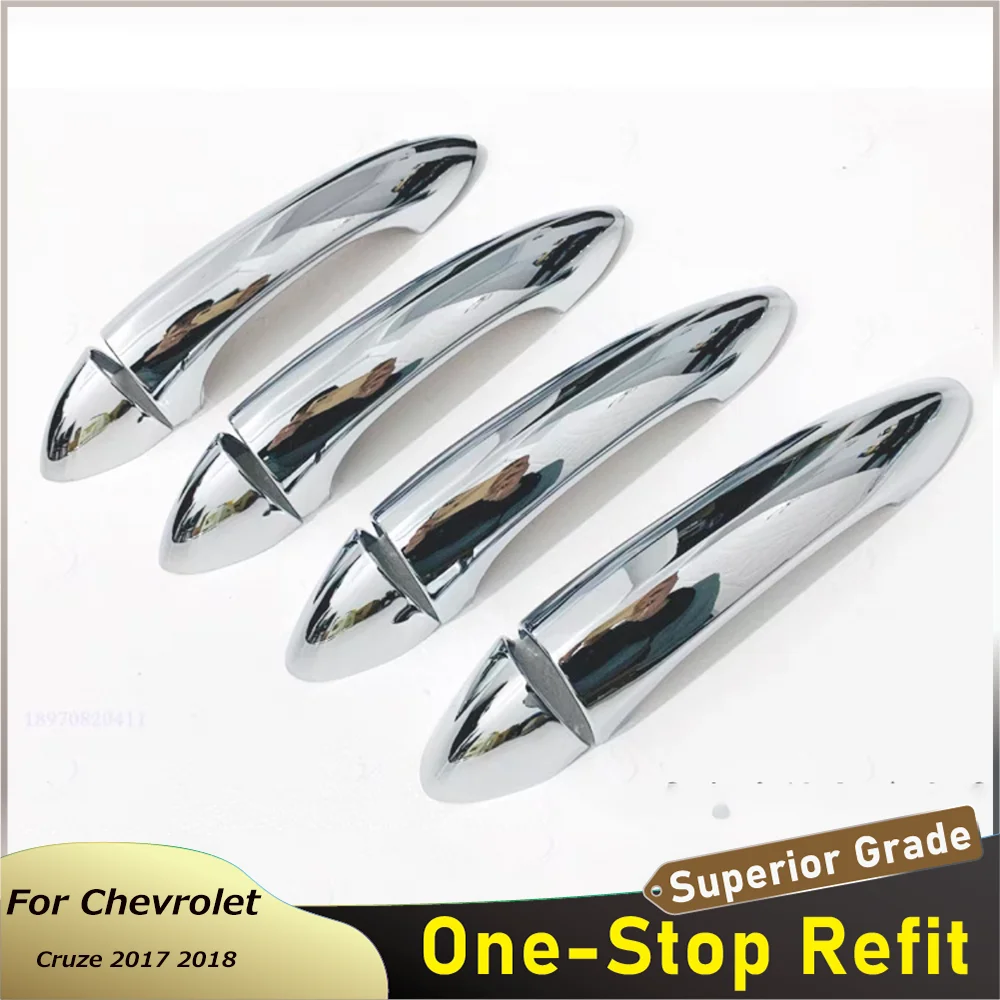 

Подходит для Chevrolet Cruze 2017 2018 ABS, хромированные автомобильные наружные дверные ручки, отделка крышки, украшение, литье, украшение