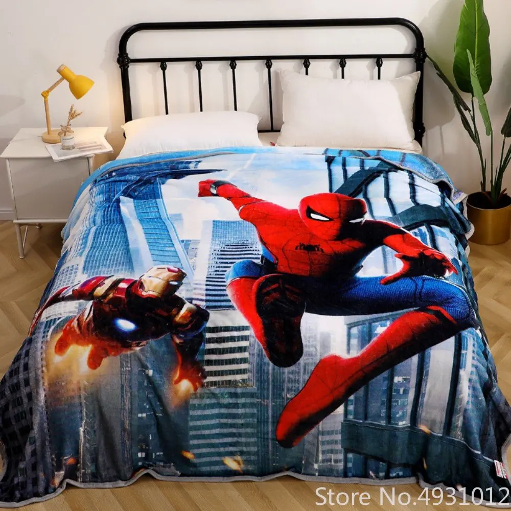 

Disney Avengers Spiderman Iron Man Baby Blanket Lightning Mc Queen Car Home Bed Cover for Boy Children Adult 150x200cm 1.5m 2.0m