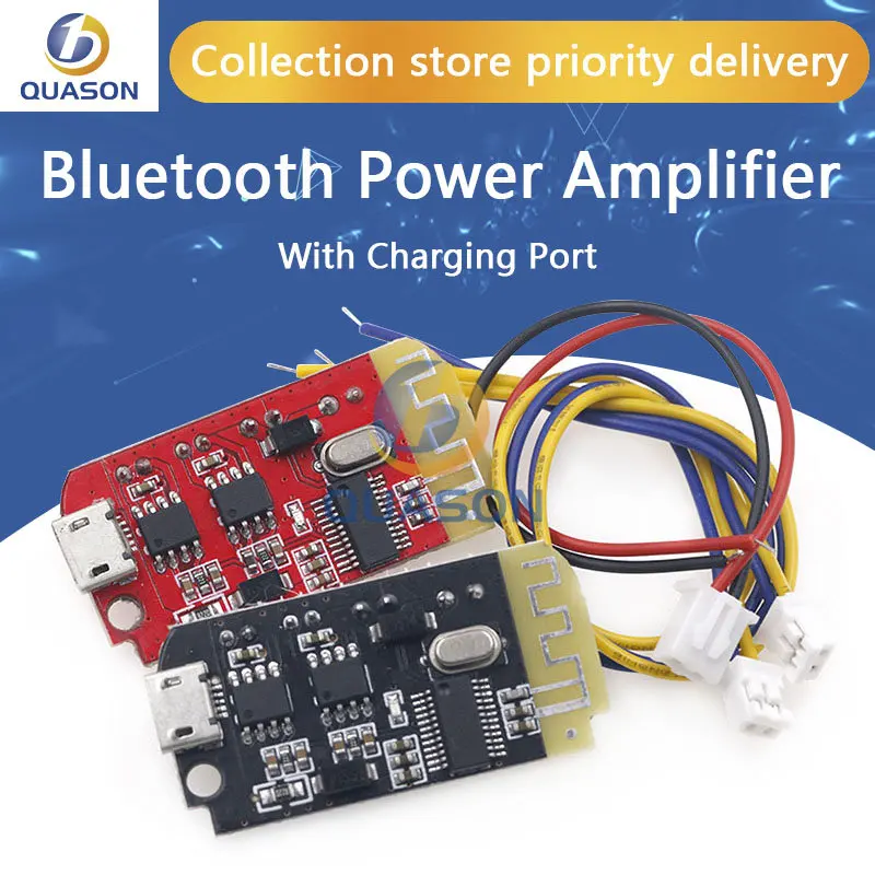 CT14 Micro 4.2 Stereo Bluetooth Power Amplifier Board Module 5VF 5W+5W Mini with Charging Port for Refitting Idle Sound Box