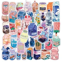 50pcs sticker flavor beverage sticker motorcycle trolley box skateboard water cup notebook sticker toys for girls cute stickers
