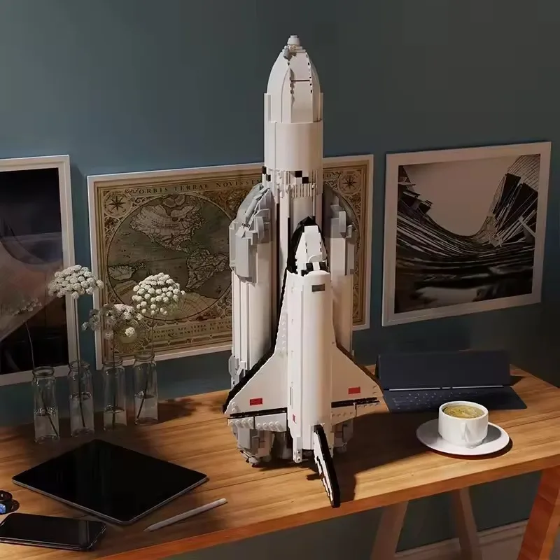 Фото Военная космическая серия MOC Buran, модель ракеты, большой пилонированный космический корабль, набор строительных блоков, технология, сборные игрушки, праздничные подарки №2