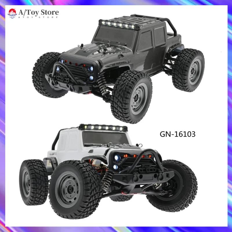 

16103 1/16 2.4GHz 4WD Rc Car 390 High-Speed Carbon Brush Strong Magnetic Motor 5-wire 17g Steering Gear Spring Shock Car Toy
