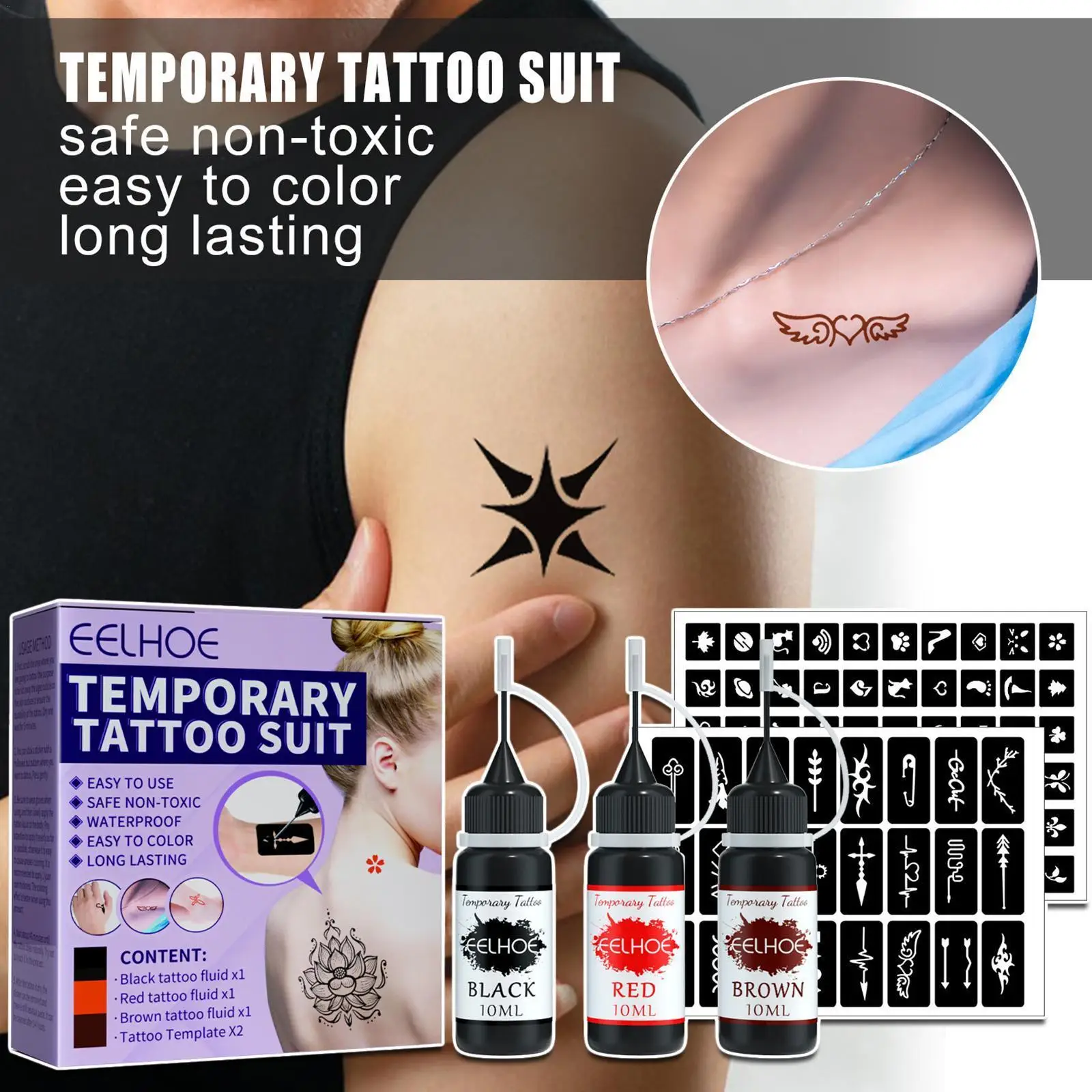 

Профессиональные пигментные чернила для татуировок, безопасные полуперманентные краски для татуировок, принадлежности для красоты тела, т...