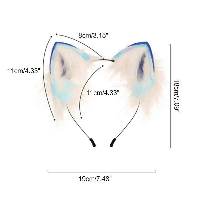 

Lolita Fox Ears Hair Hoop Headband Simulation Plush Animal Ear Headdress Cosplay Props Cosplay Accessories for Birthday DXAA