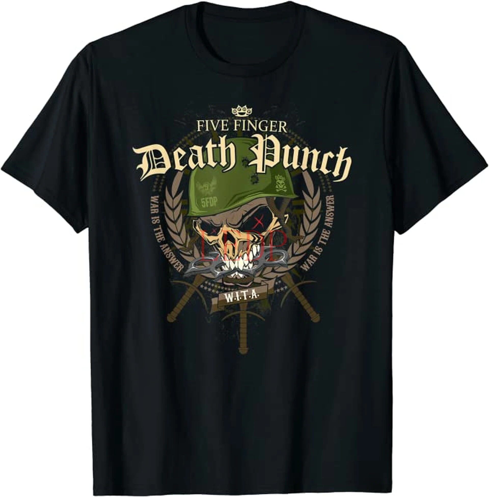 

Five Finger Death Punch War Is The Answer T-Shirt Mens Black Music Top Tee Shirt Brand New T Shirt Man Cotton