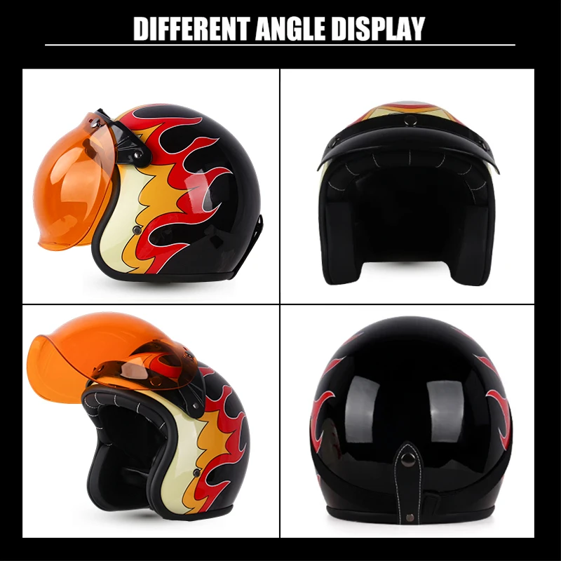 Мотошлем в стиле ретро мотоциклетный шлем с открытым лицом горошек аксессуары