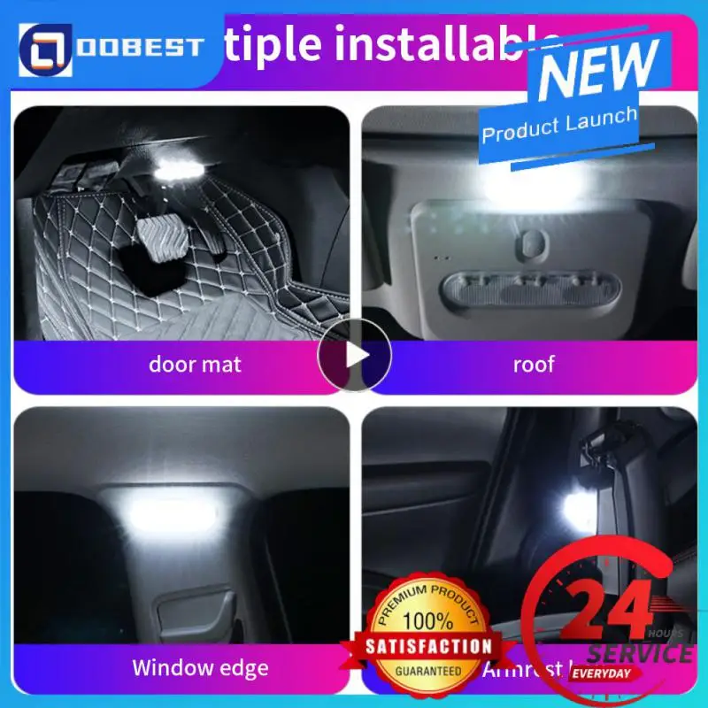 

2~10PCS Finger Touch Sensor Touch Light 8led Decorative Lamp Usb Dome Light Car Accessories Chargeable Reading Lamp Roof