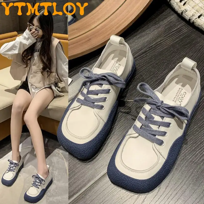 

Ugly Cute Mango Head Two Wear White Shoes Women 2021 Summer New Korean Version Of Square Toe Flat Bottom Shoes All-match Casual