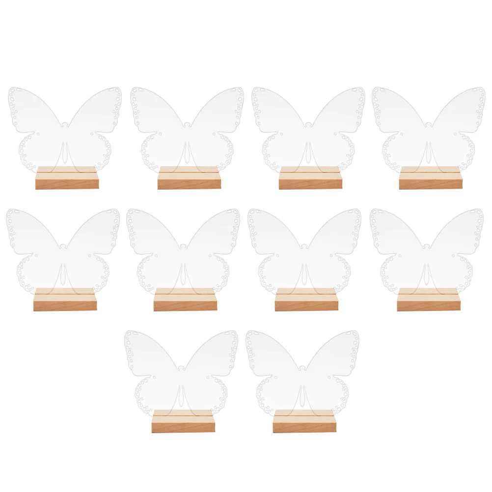 

10 Sets Dining Table Butterfly Placement Office Desk Acrylic Wedding Reserved Seating Signs