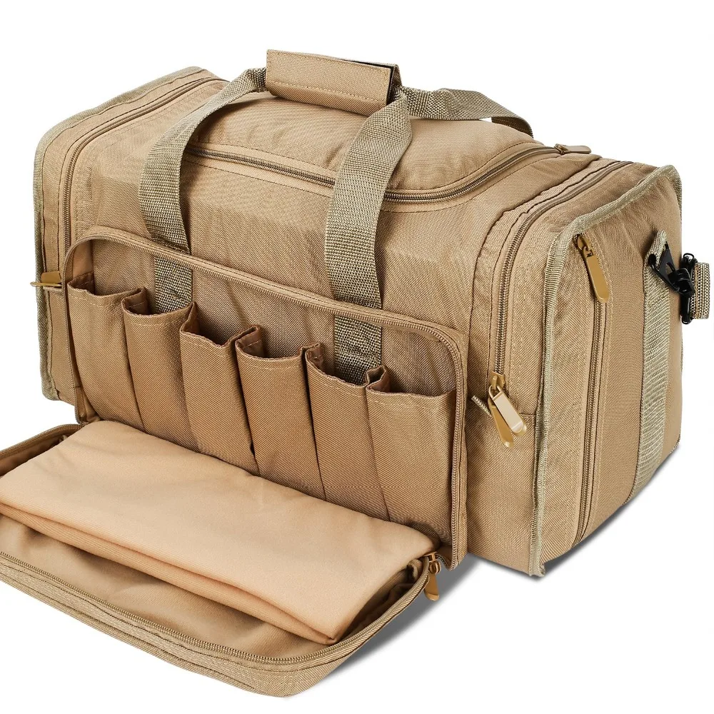 

SoarOwl Pistol Range Bag Tactical Gun Bag Deluxe Pistol Shooting Range Duffle Bags Hunting Accessories Tactical Bag