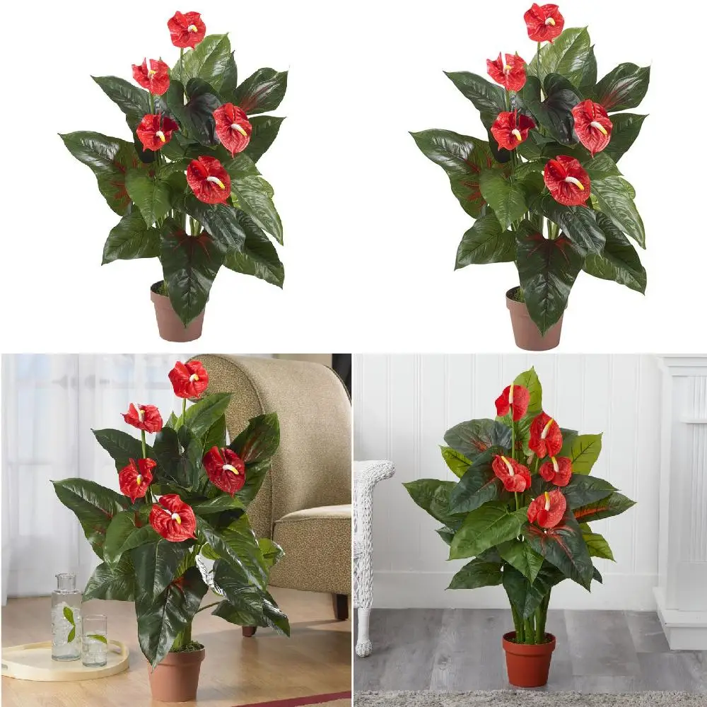 

Fantastic Real Touch Red Anthurium Artificial Plant: Perfect for Indoor Spaces, Offices & Home Decor.