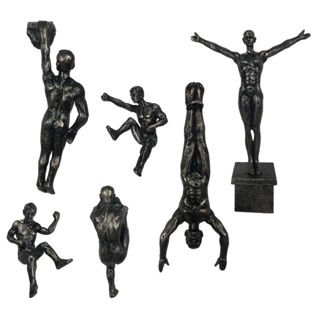 

Rock Climbing Men Climber Industrial Style Sculpture Wall Hanging Decoration Wall Figurine Craft Background Wall Decor