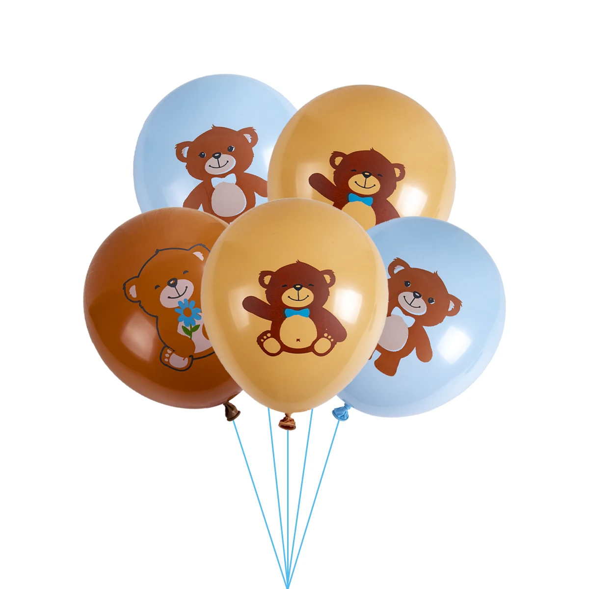 12 шт. дюймов воздушный шар с милым принтом медведя Декор для детского душа синий