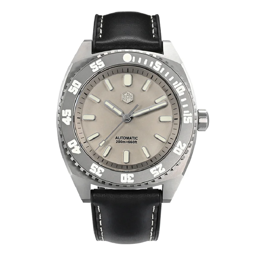 

San Martin Men Automatic Watch 43MM Titanium Mechanical Wristwatch Military Sapphire Diver 20ATM Waterproof BGW9 Luminous ST2100