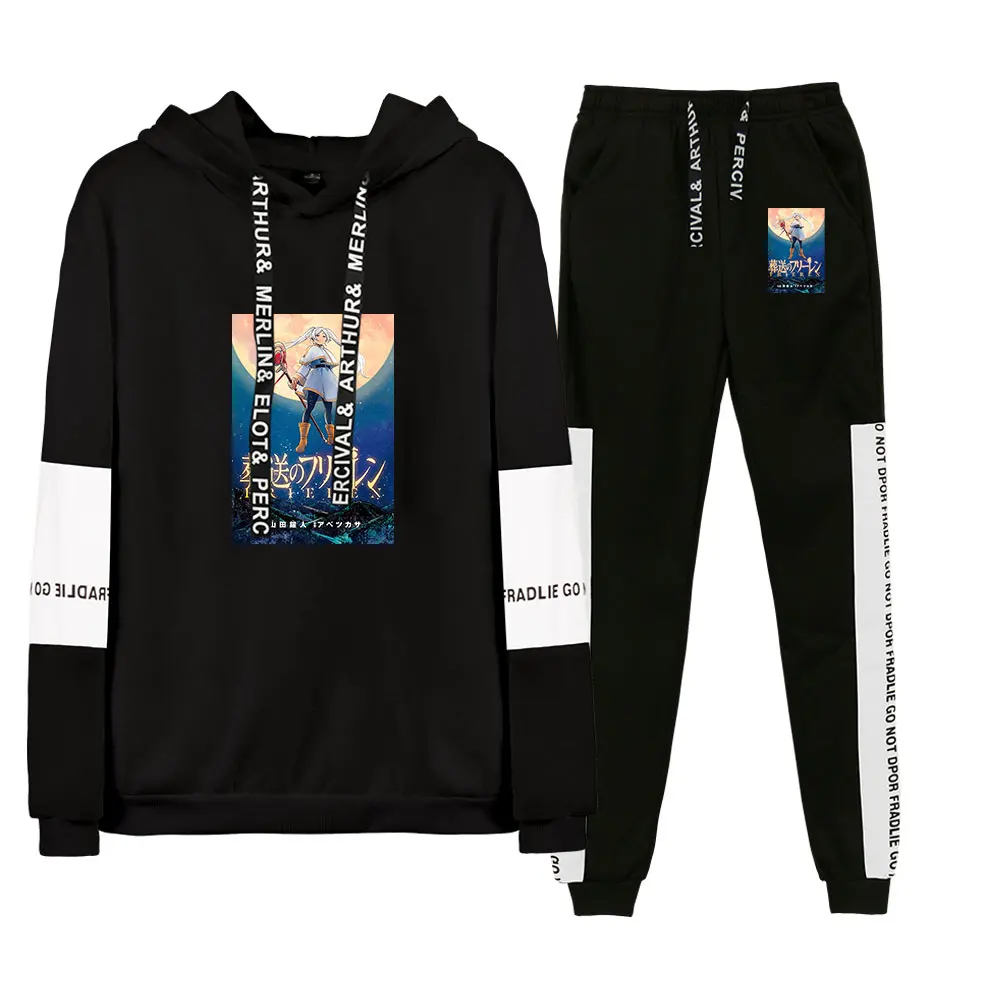 

2021, Sousou No Frieren merch, пуловер, унисекс, Harajuku, спортивный костюм, пуловеры, 2 предмета, наборы, толстовка, Свитшот